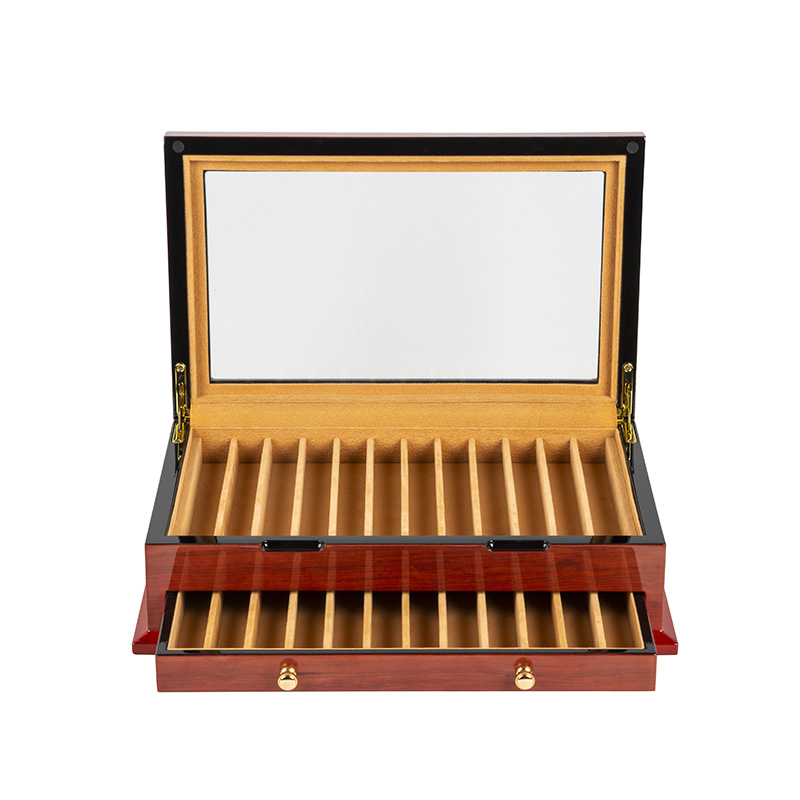 Translucent lid cigar humidor box