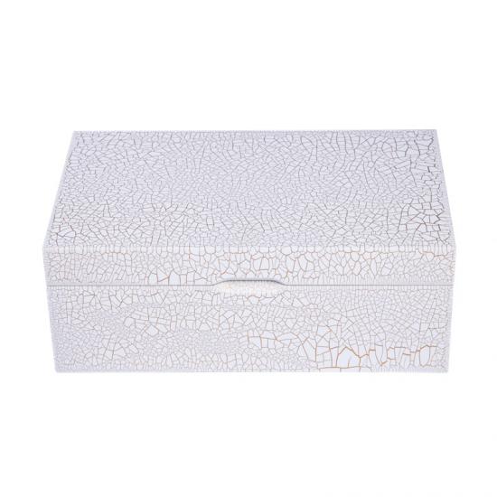 Golden Crakle Lacquer Finish Wooden Box