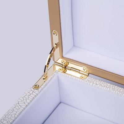 Golden Crakle Lacquer Finish Wooden Box