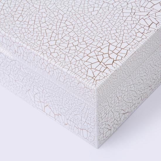 Golden Crakle Lacquer Finish Wooden Box